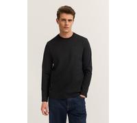 Longsweatshirt BUGATTI "Rundhals", Herren, Gr. L, schwarz (290, schwarz), 100% Baumwolle, unifarben, normal, Rundhals, Sweatshirts, im Modern Fit aus Baumwolle (96821209-L) 290, schwarz