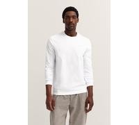 Longsweatshirt BUGATTI "Rundhals", Herren, Gr. L, weiß (10, weiß), Jersey, 100% Baumwolle, unifarben, normal, Rundhals, Sweatshirts, im Modern Fit aus Baumwolle (20044442-L) 10, weiß