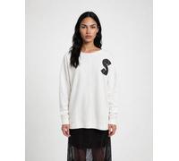 Longsweatshirt SMITH & SOUL, Damen, Gr. XS, sand, Sweatware, Obermaterial: 70% Baumwolle, 30% Polyester, unifarben, oversize hüftbedeckend, Rundhals, angesetztes Bündchen, Sweatshirts, mit kontrastfar