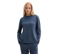Longsweatshirt TOM TAILOR, Damen, Gr. S (36), blau (colony blau schwarz mini pepita), Obermaterial: 66% Polyester, 32% Viskose, 2% Elasthan, Jacquardmuster, regular fit taillenbedeckt, U-Boot-Ausschni
