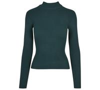 Longsweatshirt URBAN CLASSICS "Urban Classics Damen Ladies Rib Knit Turtelneck Sweater", Damen, Gr. 4XL, grün (jasper), 35% Viskose, 35% Polyester, 30% Elasthan, unifarben, Rundhals, Sweatshirts (8274