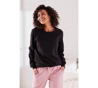 Longsweatshirt VIVANCE, Damen, Gr. 40/42, schwarz, Sweatware, Obermaterial: 60% Baumwolle, 40% Polyester, bestickt, unifarben, bequem hüftlang, Rundhals, Rippbündchen, Sweatshirts, mit Loungewear Stic