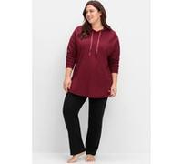 Sheego Longsweatshirt in Oversize-Form 40/42 weinrot