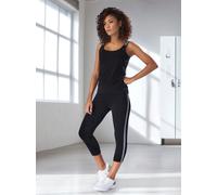 Longtop H.I.S, Damen, Gr. XL (48/50), schwarz, Single Jersey, Obermaterial: 95% Baumwolle, 5% Elasthan, unifarben, schmal, Tops, mit elastischen Trägern (61916319-XL) schwarz