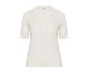 Longtop KAFFE CURVE "Kurzarm-Bluse KCbirda", Damen, Gr. XL, weiß (chalk cc.), Obermaterial: 60% Viskose CV. 40% Baumwolle CO., Tops (94903336-XL) chalk cc.
