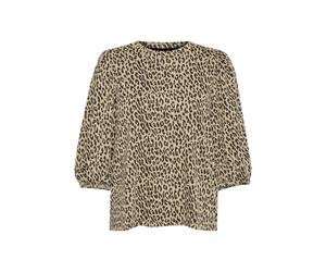 Longtop KAFFE "Langarm-Shirt KAjanni", Damen, Gr. XS, bunt (leopard jacquard), Obermaterial: 55% Viskose CV. 40% Polyester PES. 5% Elasthan EL., Tops (22160959-XS) leopard jacquard