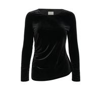 Longtop KAFFE "Langarm-Shirt KAkelly", Damen, Gr. M, schwarz (schwarz deep), Obermaterial: 90% Polyester PES. 10% Elasthan EL., Tops (99398553-M) schwarz deep