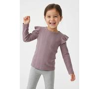 Longtop NAME IT "NMFJULIA LS SLIM TOP NOOS", Mädchen, Gr. 98, lila (elderberry), Jersey, Obermaterial: 100% Baumwolle, unifarben, normal hüftbedeckend, Rundhals, abgesteppte Kante, Tops, mit tollem Vo