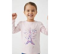 Longtop NAME IT "NMFOLLIA LS TOP PB", Mädchen, Gr. 98, pink (cradle pink), Jersey, Obermaterial: 95% Baumwolle, 5% Elasthan, bedruckt, normal, Rundhals, Tops (46921922-98) cradle pink