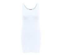 Longtop ONLY CARMAKOMA "CARTIME LONG TANK TOP", Damen, Gr. M, hellweiß, Jersey, Obermaterial: 95% Baumwolle, 5% Elasthan, unifarben, slim fit ca. Mitte Oberschenkel, Rundhals, Tops, slim fit, extra la