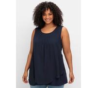 Longtop SHEEGO, Damen, Gr. 56, tiefblau, 100% Polyester, Rückenteil:5% Elasthan, 95% Viskose, unifarben, Rundhals, Tops (46762769-56) tiefblau