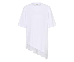 Longtop SOAKED IN LUXURY "Damen T-Shirt kurzarm SLJina", Damen, Gr. M, weiß (hellweiß), Obermaterial: 100% Baumwolle CO(Bio)., Tops (55986457-M) hellweiß