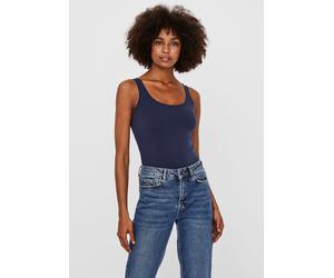 Longtop VERO MODA "VMMAXI", Damen, Gr. M, blau (marine), Jersey, Obermaterial: 93% Baumwolle, 7% Elasthan, unifarben, Basic, sehr figurbetont Po-bedeckend, Rundhals, Tops (677497-M) marine