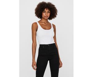 Longtop VERO MODA "VMMAXI", Damen, Gr. M, weiß, Jersey, Obermaterial: 93% Baumwolle, 7% Elasthan, unifarben, Basic, sehr figurbetont Po-bedeckend, Rundhals, Tops, Topseller (842659-M) weiß