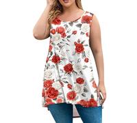 Longtops Damen Lang 2025 Loose Fit T Shirt Laufshirt Sommer T-Shirt mit Blumenmuster Blusenshirt Baggy Sportshirt Oberteile Elegant Leinenhose Sommer Y2K Atmungsaktive Shirts Extra Lange