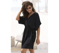 Kurzes Strandkleid aus luftiger Viskose 36 schwarz 6011491.4215.36