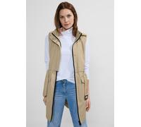 Longweste CECIL, Damen, Gr. XL (44), beige (creme brulee), Web, 64% Baumwolle, 36% Polyester, unifarben, gerade hüftbedeckend, ohne Ausschnitt, Westen Longweste, mit Reverskragen (13119908-XL) creme b