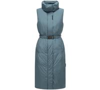 Longweste NAVAHOO "Abendlied XIV", Damen, Gr. S (36), blau (rauchblau), Obermaterial: 100% Polyester; Innenfutter: 100% Polyester; Wattierung: 100% Polyester, gerade kniebedeckend, hoch geschlossener