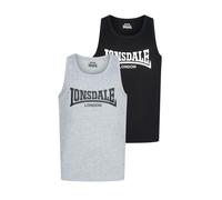 Lonsdale - Averham Pack Of 2 Black/Marl Grey - Tank - Schwarz - XL - 90% Baumwolle, 10% Viskose Schwarz XL