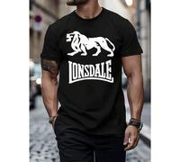 Lonsdale Black Lion Grafik-T-Shirt aus hochwertigem Material, bequeme Passform, atmungsaktiv, l?ssig, Grafikdesign