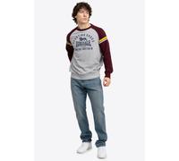 Lonsdale - Bregis Marl Grey/Oxblood/Navy - Sweater - Grau - M - 90% Baumwolle, 10% Viskose,Schweiß Grau M