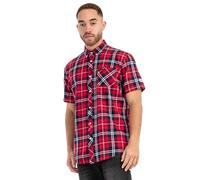 Lonsdale Brixworth Hemd red/Dark Navy/White, L