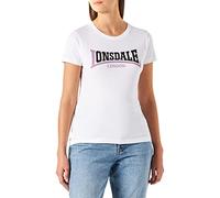 Lonsdale Women's ACHNAVAST T-Shirt, White/Black/Lilac, XL