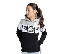 Lonsdale Damen Sleeve Hooded Sweatshirt, Black, White, Marl Grey, XL EU
