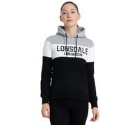 Lonsdale Damen Hoodie Penbryn Kapuzensweatshirt Black/White/Marl Grey-XXL