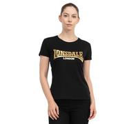 Lonsdale Frauen-T-Shirt CARTMEL – Schwarz/Gold – M