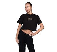 Lonsdale Frauen T-Shirt Cropped AULTBEA M, Black/Gold
