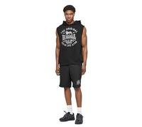Lonsdale Herren ärmelloses Kapuzensweatshirt & Shorts Set Normale Passform SHOTLEY, Black/Grey, L