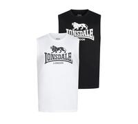 Tanktop LONSDALE "ROLLESTON", Herren, Gr. XXXL, schwarz-weiß (schwarz, weiß), Obermaterial: 100% Baumwolle, Tops (90316048-XXXL) schwarz, weiß