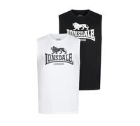 Lonsdale Herren ärmelloses T-Shirt Normale Passform Doppelpack ROLLESTON XL, Black/White