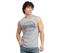 Lonsdale Herren ärmelloses T-Shirt schmale Passform ST. Agnes XL, Marl Grey/Navy/Red