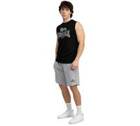 Lonsdale Herren ärmelloses T-Shirt & Shorts Set normale Passform CLAREMORRIS, Black/Marl Grey, 3XL
