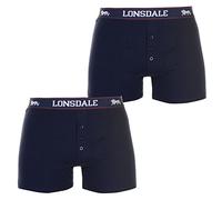 Lonsdale Herren Boxer Shorts Unterhose Unterwaesche 2 Paar Baumwollmischung Blau Extra LGE