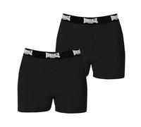 Lonsdale Herren Boxer Shorts Unterhose Unterwaesche 2 Paar Baumwollmischung Schwarz Medium