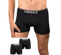 Lonsdale Herren Boxershorts Doppelpack Oxfordshire Black/Black L