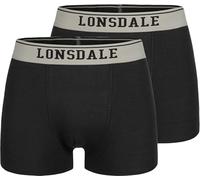 Lonsdale Herren Boxershorts Doppelpack Oxfordshire Black/Grey XL
