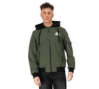 Bomberjacke LONSDALE "H Jacke", Herren, Gr. XXL, grün (grün,schwarz), Obermaterial: 100% Polyester, unifarben mit Farbeinsatz, sportlich, ohne Ausschnitt, Langarm eingesetzt angesetztes Bündchen mit G