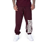 Lonsdale Herren Jogginghose Logo Large Normale Passform, Oxblood/Ecru, 4XL