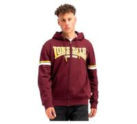 Lonsdale Herren Kapuzensweatjacke mit Reißverschluss Normale Passform DARFIELD Oxblood/Yellow/White XXL