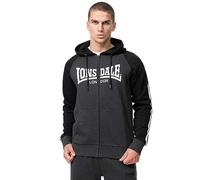 Lonsdale Herren Kapuzensweatjacke mit Reißverschluss Normale Passform GLENTRUAN Marl Anthra/Black/White S, 117473