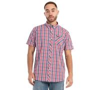 Lonsdale Herren Kurzarmhemd schmale Passform BRIXWORTH White/Red/Blue XL