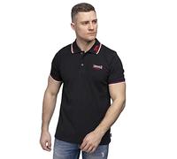 Lonsdale Poloshirt Lion Kurzarm Herren Schwarz/Dunkelrot/Weiß Größe XL