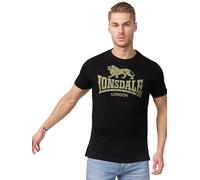 Lonsdale Herren Logo T-Shirt, Black/Olive, XXL EU