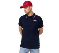 Lonsdale Herren Polohemd Lion kurzarm Blau (Bleu/Rouge/Blanc) XX-Large