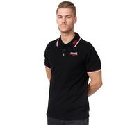 Lonsdale Herren Polohemd Lion kurzarm Schwarz/Dunkelrot/Weiß Größe L