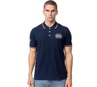 Lonsdale Herren Poloshirt Normale Passform Moyne Navy/Red/White S, 117460